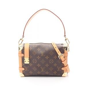 Louis Vuitton Side Trunk Monogram Handbag Canvas Leather Brown